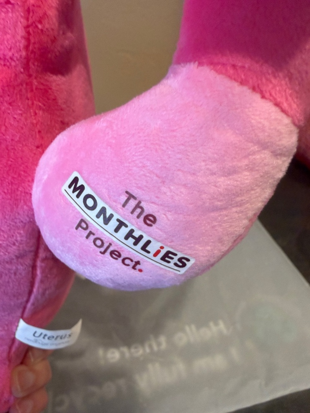 Pink Uterus Plush Accent Pillow - Cuterus - Picture 2 of 7